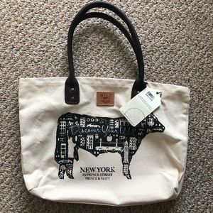 Will Leather Goods canvas and leather tote NWT
